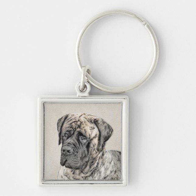 Porte-clés Mastiff anglais (Brindle) Peinture - Chien Art (Devant)