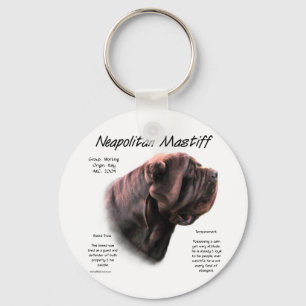 Porte-clés Mastiff napolitain (acajou)