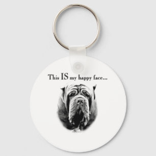 Porte-clés Mastiff napolitain, joyeux visage