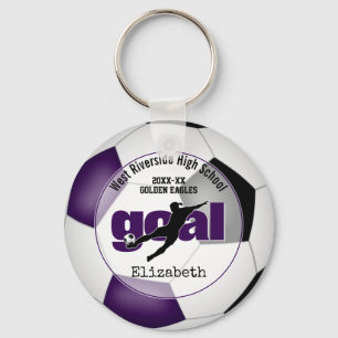 Porte-clés match noir violet but filles esprit d'équipe