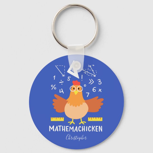 Porte-clés Math Chicken Gag Funny Mathemachickicken Enseignan (Recto)