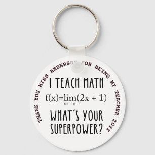 Porte-clés MATH ENSEIGNANT MERCI cadeau personnalisé moins de