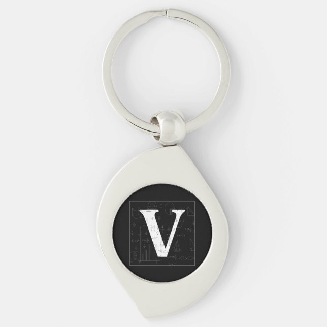 Porte-clés Math Monogramme - Lettre V (Devant)