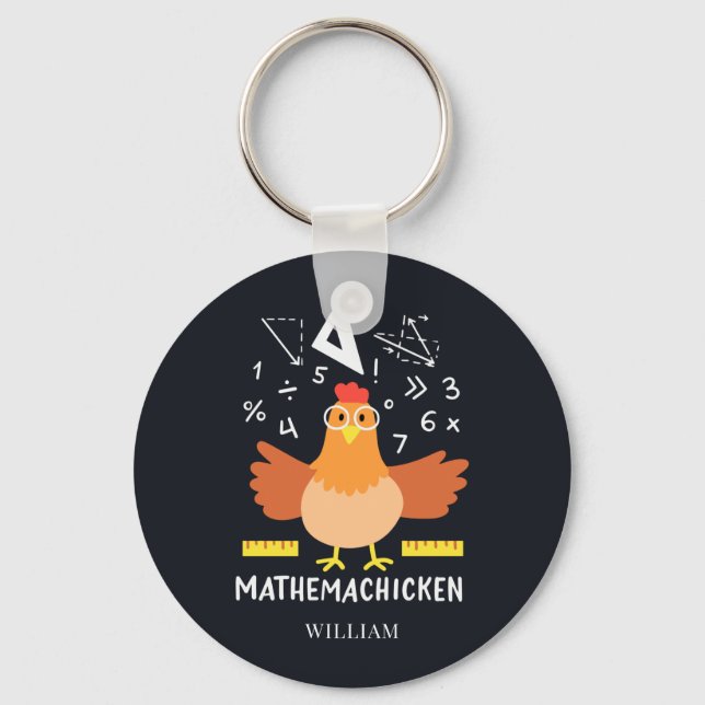 Porte-clés Maths de poulet Gag amusant Mathemachickicken ense (Recto)