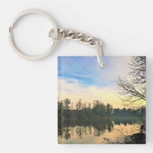 Porte-clés Matin sur la rivière Willamette, OR