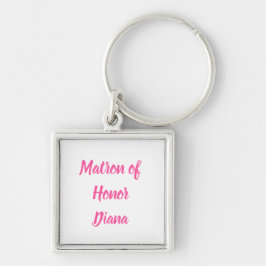 Porte-clés Matron d'honneur rose Nom personnalisé Cadeaux Mar