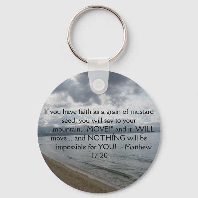 Porte-clés Matthieu 17:20 - Citation Inspirationnelle Motivat (Recto)