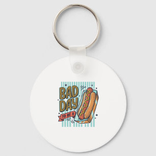 Porte-clés Mauvaise Journée Hot Dog Retro Vector Conception d