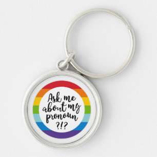 Porte-clés Me Demandez-Moi Mon Pronoun ?