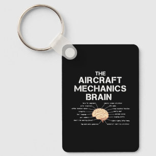 Porte-clés Mécanique de l'aéronef Cerveau drôle Avion Hél