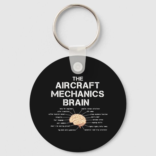Porte-clés Mécanique de l'aéronef Cerveau drôle Avion Hélicop (Recto)