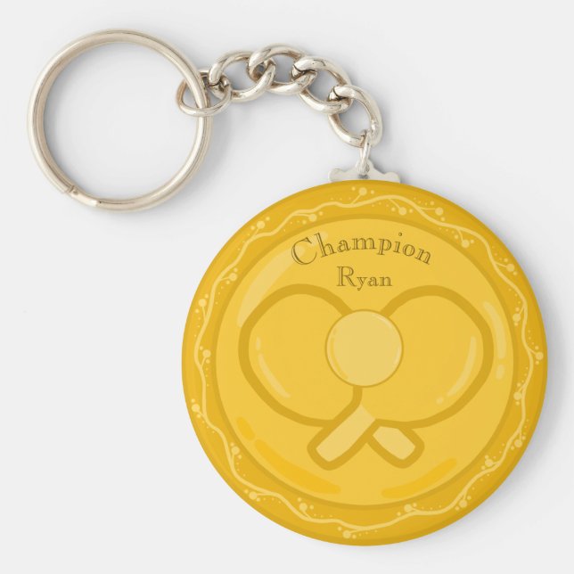 Porte-clés Médaille d'or de tennis de table (Devant)