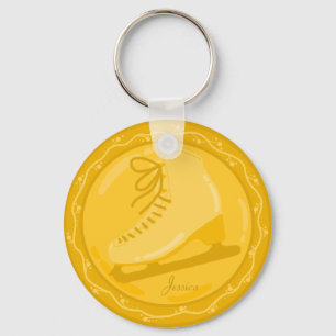 Porte-clés Médaille d'or du patinage sur glace