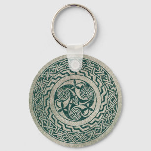 Porte-clés Médaillon irlandais Celtic Knotwork Motif en vert