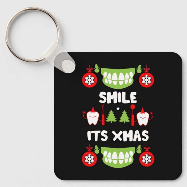 Porte-clés Médecin dentaire Xmas (Recto)