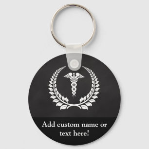 Porte-clés Medical Caduceus Laurel