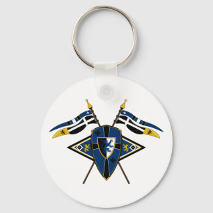 Porte-clés Medieval Shield and Flags Keychain