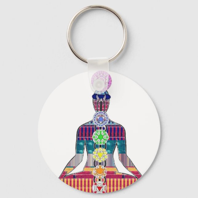Porte-clés Méditation du Yoga CHAKRA Guérison spirituel NVN68 (Recto)