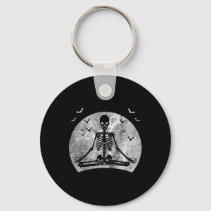 Porte-clés Méditer Skeleton Yoga Lover Halloween Coût Lune