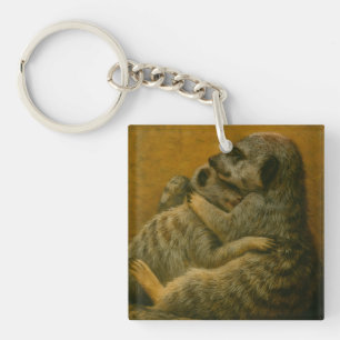 Porte-clés Meerkat Embrace - Imprimerie d'art faunique