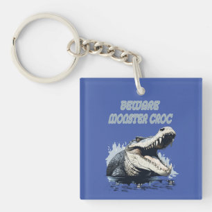 Porte-clés Méfiez-vous du crocodile de monstre en colère