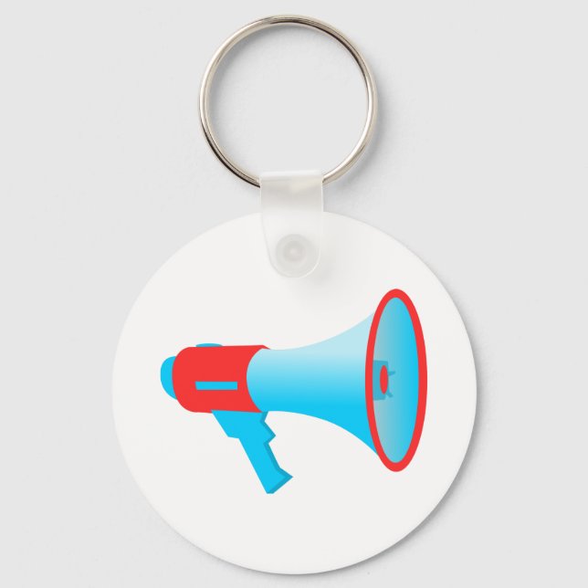 Porte-clés Mégaphone rouge et bleu (Recto)