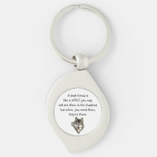 Porte-clés Meilleur Ami Citation Inspirationnelle Loup, Loups