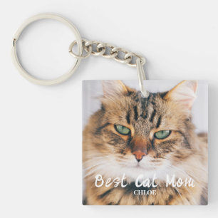 Porte-clés Meilleur Cat Maman Nom photo Porte - clé