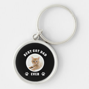 Porte-clés Meilleur Chat Papa Jamais Personnalisé Photo Perso
