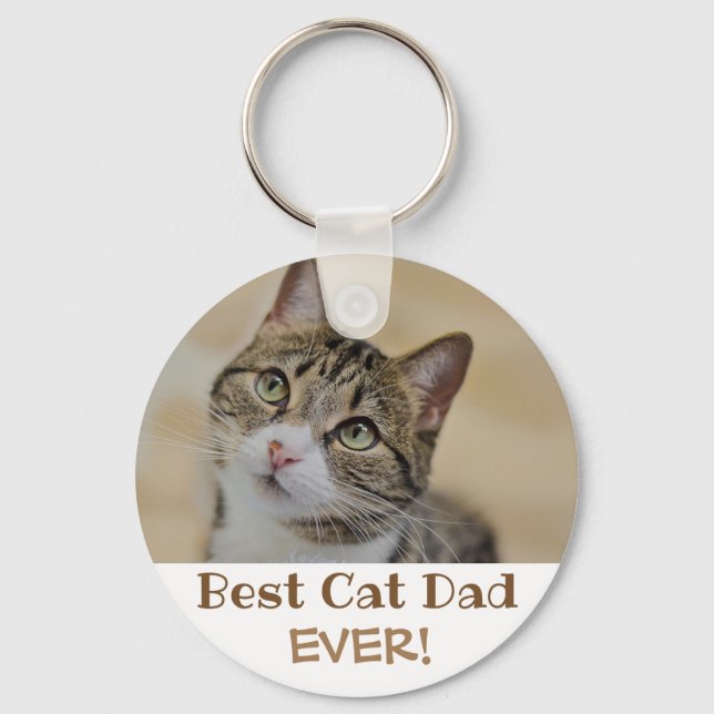 Porte-clés Meilleur Chat Papa Jamais Photo (Recto)