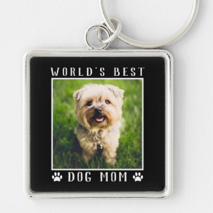Porte-clés Meilleur Chien Maman Empreintes de pattes Pet Phot
