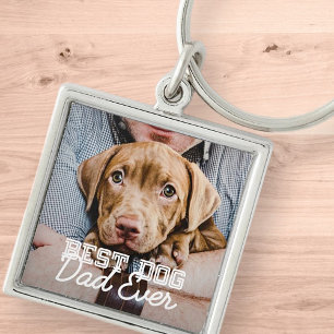 Porte-clés Meilleur Chien Papa Jamais Moderne Personnalisé An