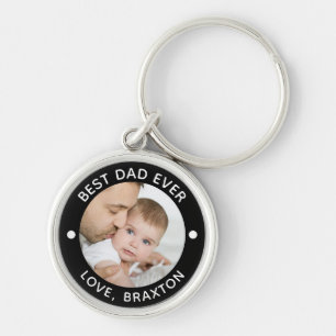 Porte-clés MEILLEUR DAD JAMAIS photo personnalisée votre coul