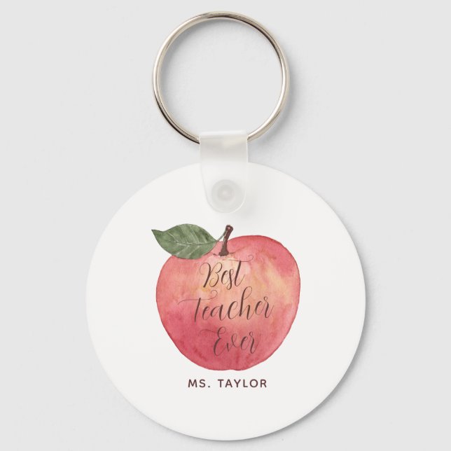 Porte-clés Meilleur enseignant jamais Apple Appréciation Port (Recto)