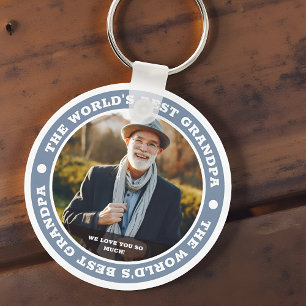 Porte-clés Meilleur grand-père du monde Photo personnalisée m