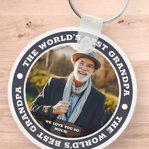 Porte-clés Meilleur grand-père du monde Photo personnalisée m
