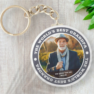 Porte-clés Meilleur grand-père du monde Photo personnalisée m