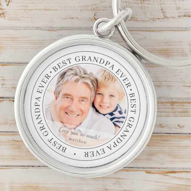 Porte-clés Meilleur grand-père jamais photo classique moderne (Créateur téléchargé)
