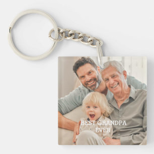 Porte-clés Meilleur Grand-Père Jamais Photo Personnalisée Cré