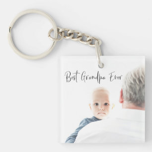 Porte-clés Meilleur Grand-Père Jamais Photo Personnalisée Scr