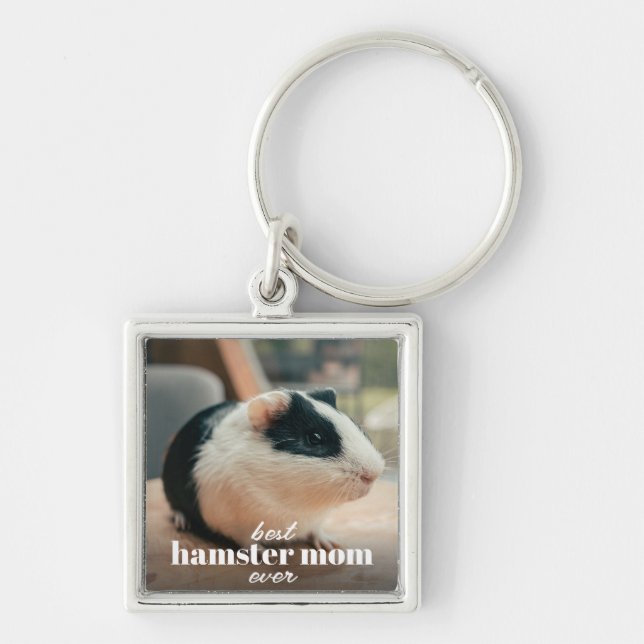 Porte-clés Meilleur Hamster Maman Jamais Moderne Personnalisé (Devant)