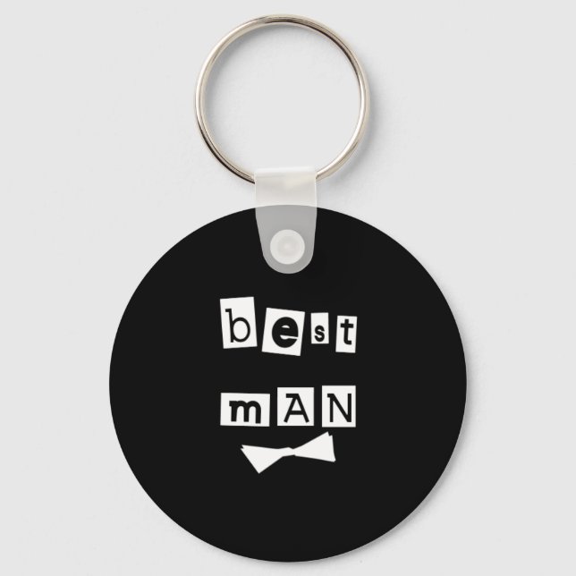 Porte-clés Meilleur homme blanc sur noir (Recto)