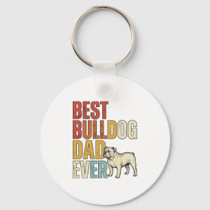 Porte-clés Meilleur Papa Bouledogue Ever Vintage Gravure T-Sh