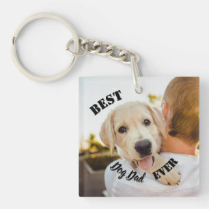 Porte-clés Meilleur Papa Chien Drôle Photo d'Animal de Compag