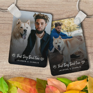 Porte-clés Meilleur Papa Chien Ever Photo et Nom Personnalis