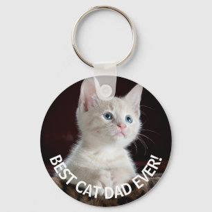 Porte-clés Meilleur papa de chat personnalisé Ever,