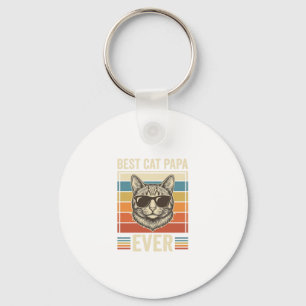 Porte-clés Meilleur Papa de Chat Vintage Conception de T-Shir