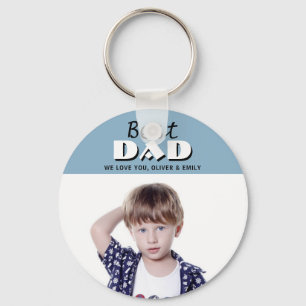 Porte-clés Meilleur papa Dusty Blue Photo Père`s Day Porte -