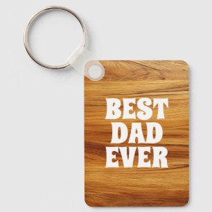 Porte-clés Meilleur Papa Ever Bois de Teck Photo
