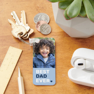 Porte-clés Meilleur papa jamais coeur bleu fête des pères 2 p